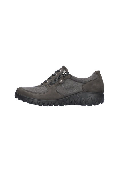 Waldlaufer H89001 242 052 Havy Soft Carbon Grey Trainers with Zip