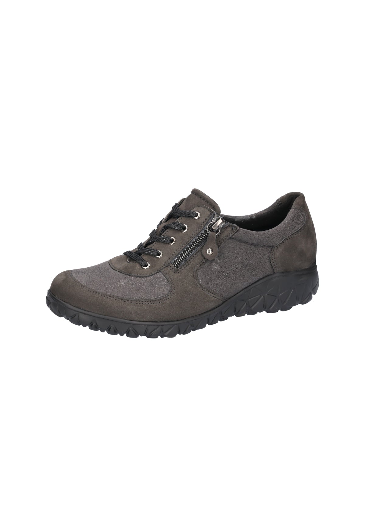 Waldlaufer H89001 242 052 Havy Soft Carbon Grey Trainers with Zip