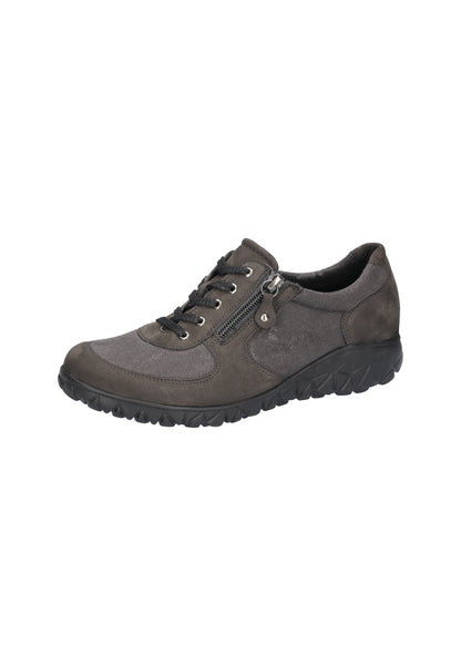 Waldlaufer H89001 242 052 Havy Soft Carbon Grey Trainers with Zip