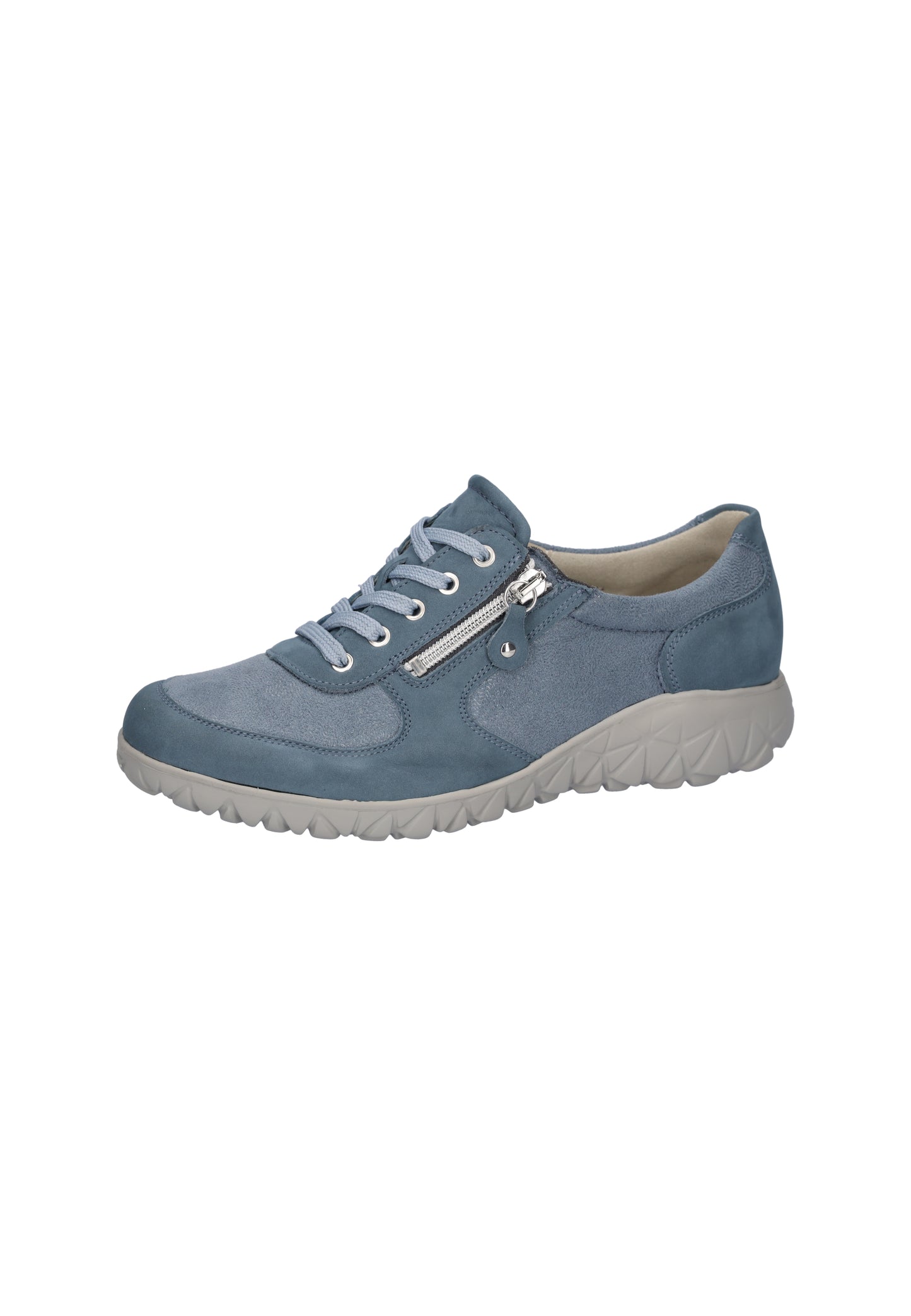 Waldlaufer H89001 242 263 Havy Soft H Fit Denim Blue Trainers with Zip