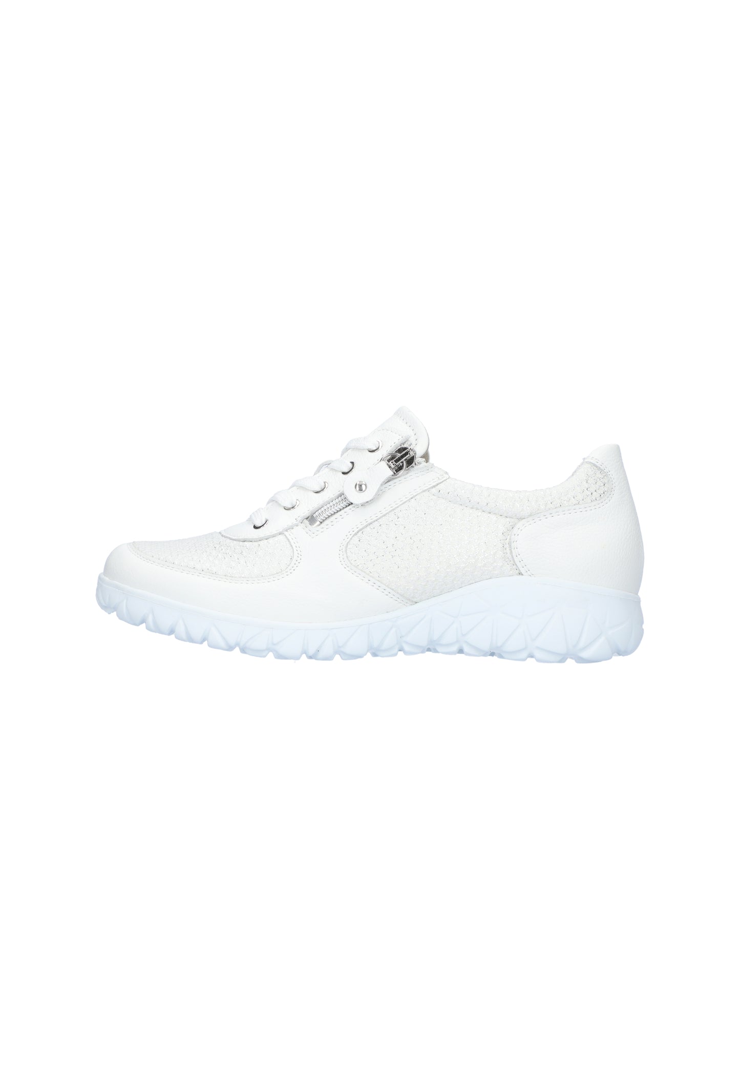 Waldlaufer H89001 244 663 Havy Soft H Fit White & Silver Trainers with Zip