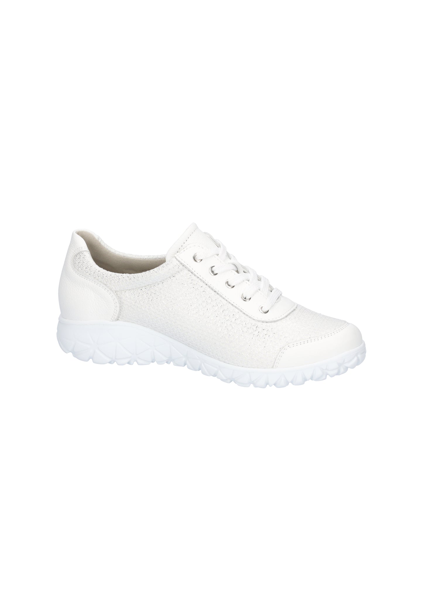 Waldlaufer H89001 244 663 Havy Soft H Fit White & Silver Trainers with Zip