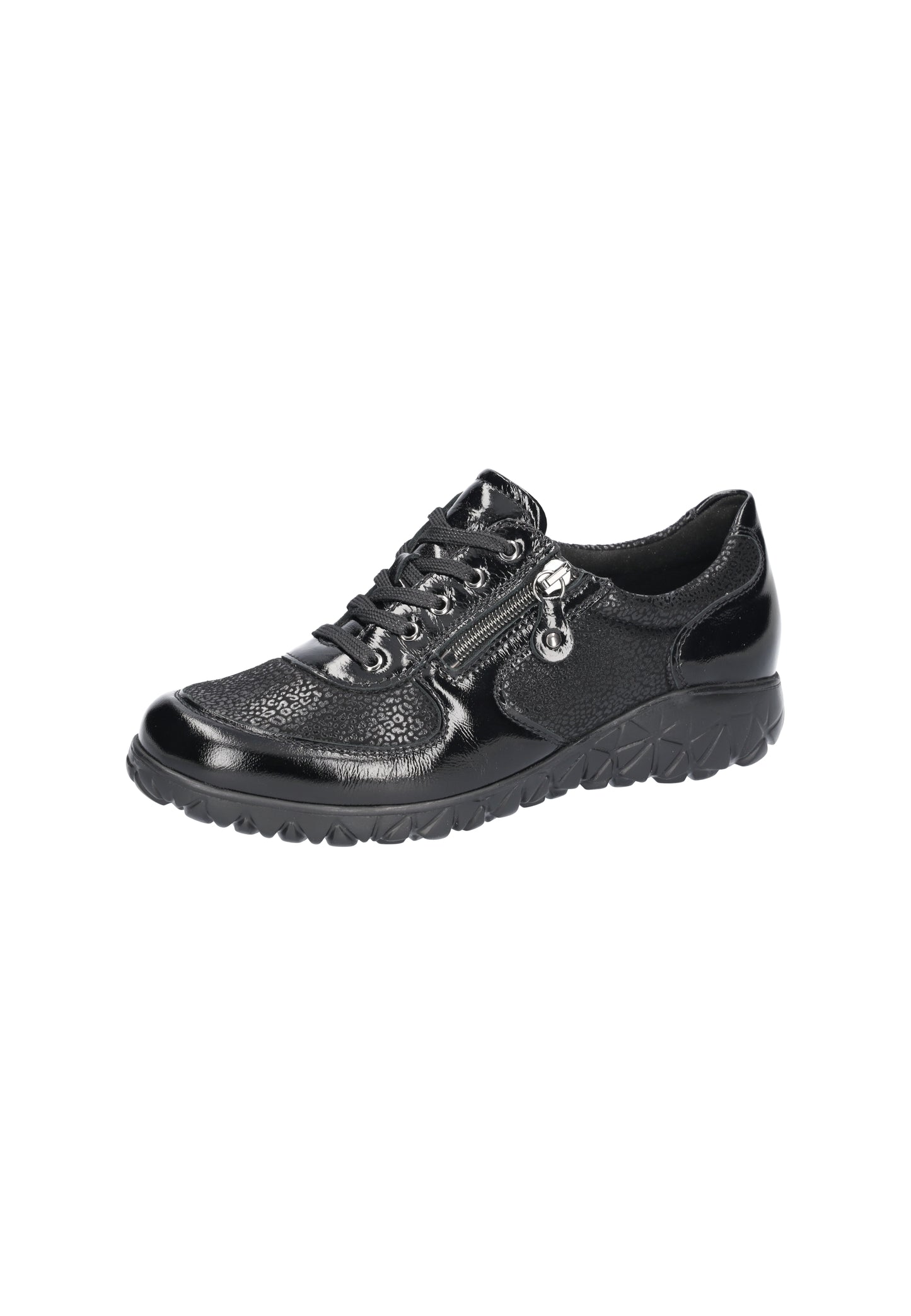 Waldlaufer H89001 254 001 Havy Soft Black Trainers with Zip