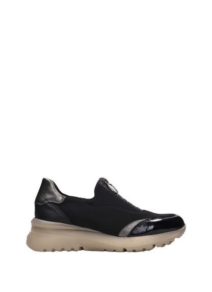 Hispanitas HI233032 Polinesia Black Combi Sneakers with Front Zip