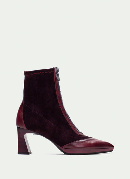 Hispanitas HI254186 Wine Ankle Boots with Front Zip