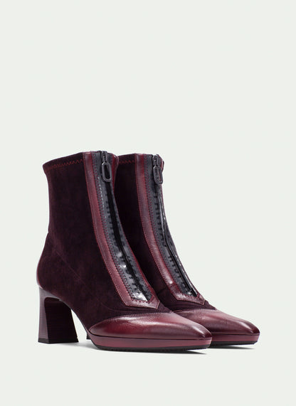 Hispanitas HI254186 Wine Ankle Boots with Front Zip