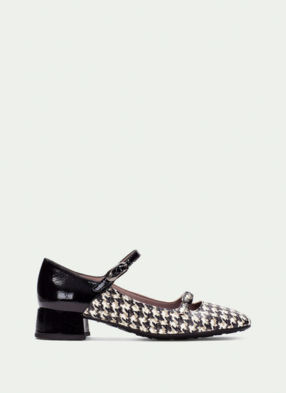 Hispanitas HI254207 Black & Cream Pattern Mary Jane Shoes