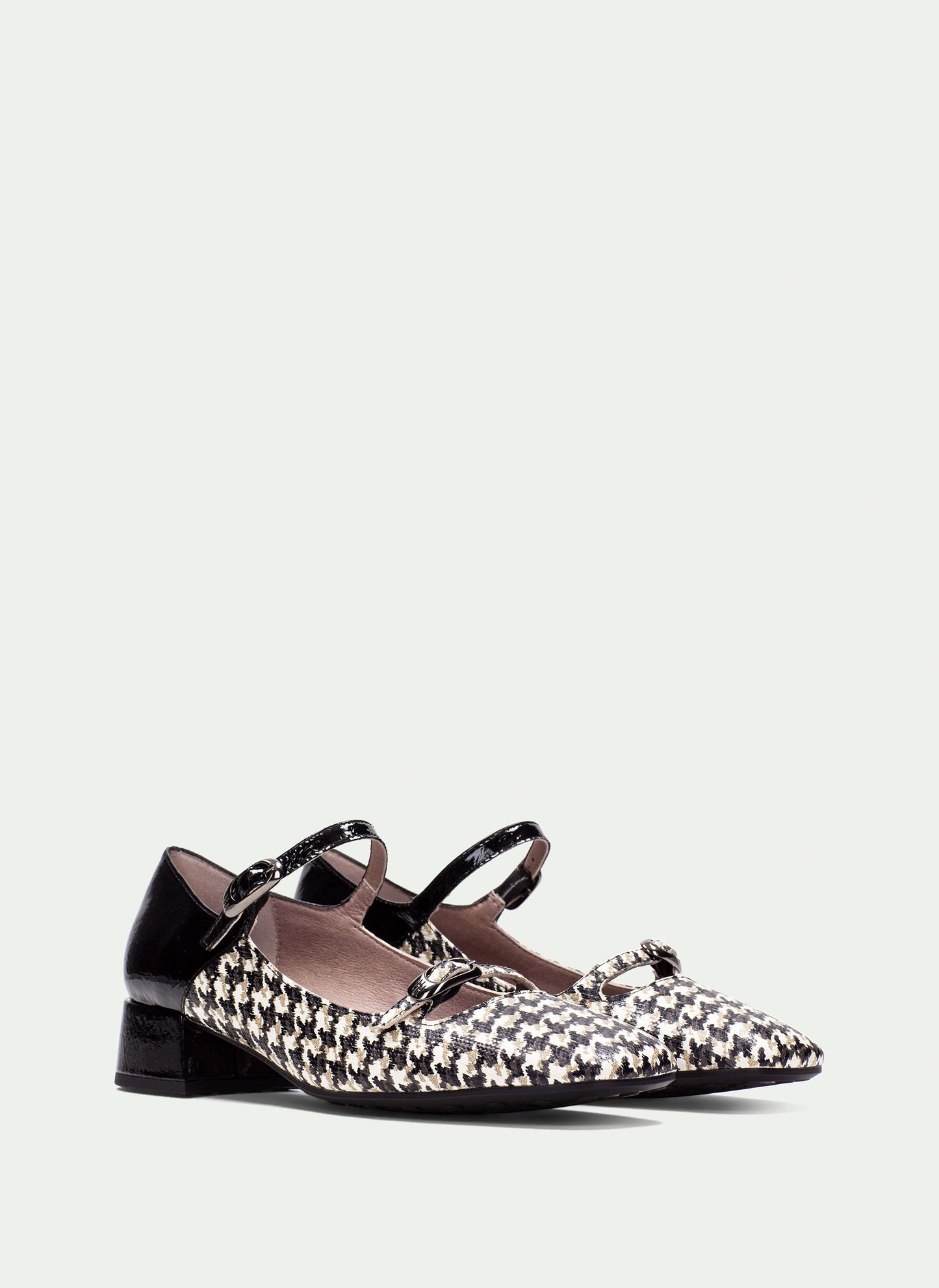 Hispanitas HI254207 Black & Cream Pattern Mary Jane Shoes
