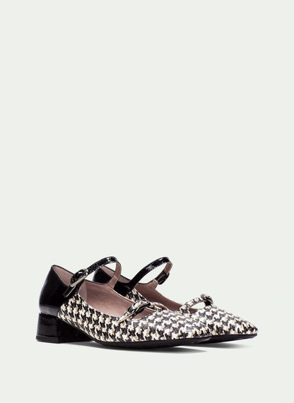 Hispanitas HI254207 Black & Cream Pattern Mary Jane Shoes