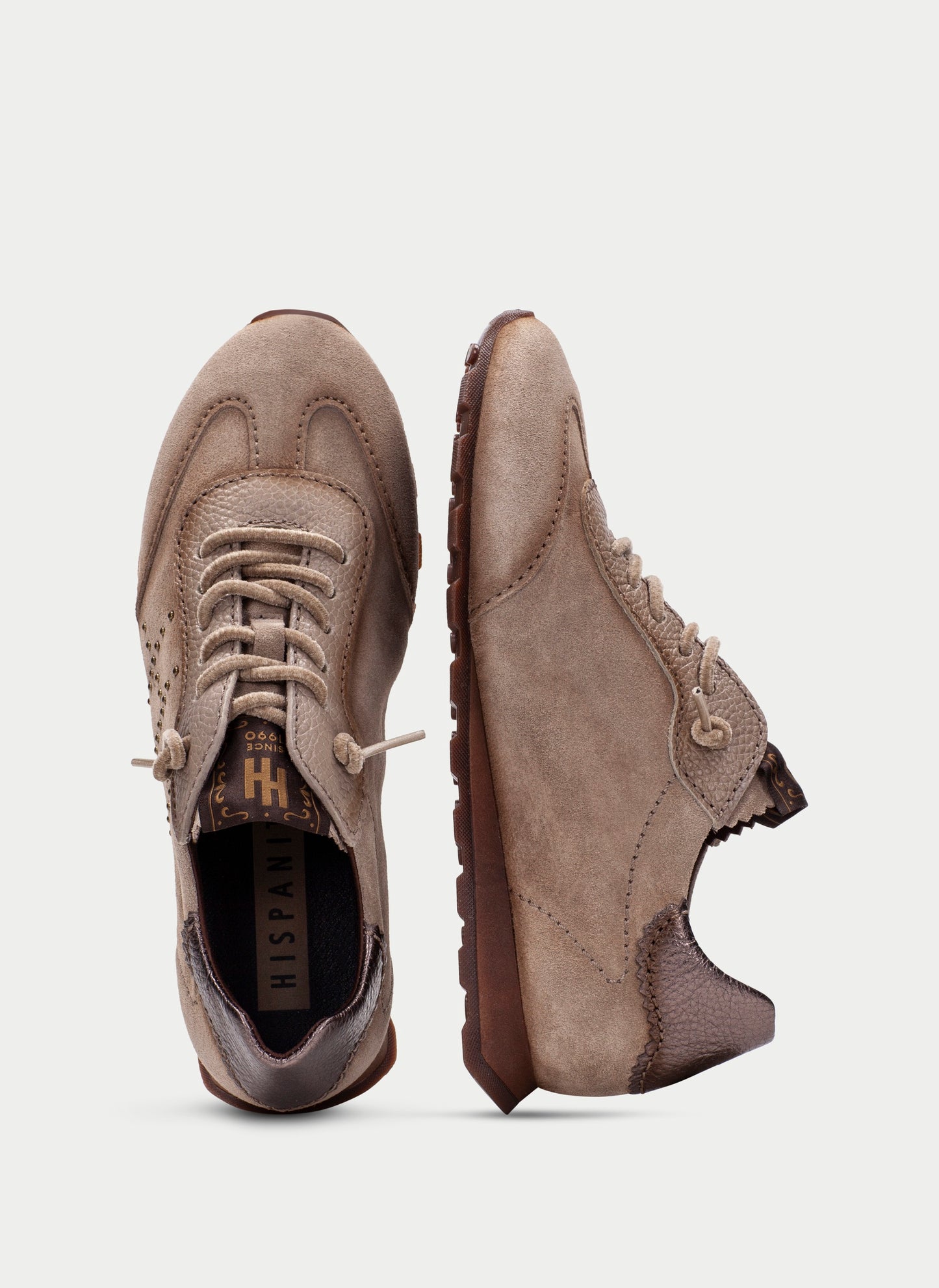 Hispanitas HI264964 Castoro Taupe, Gold & Bronze Trainers
