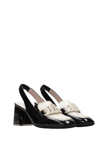 Hispanitas HV243317 Black & Cream Slingback Heel Shoes