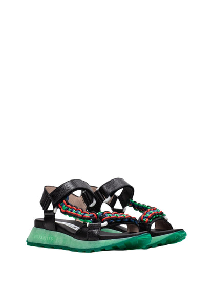 Hispanitas HV253898 Black & Green Combi Velcro Sandals