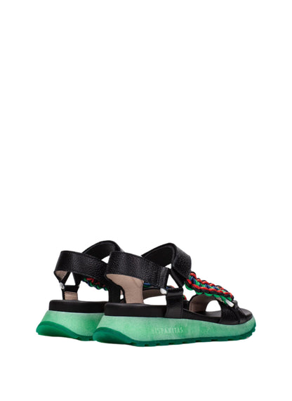 Hispanitas HV253898 Black & Green Combi Velcro Sandals