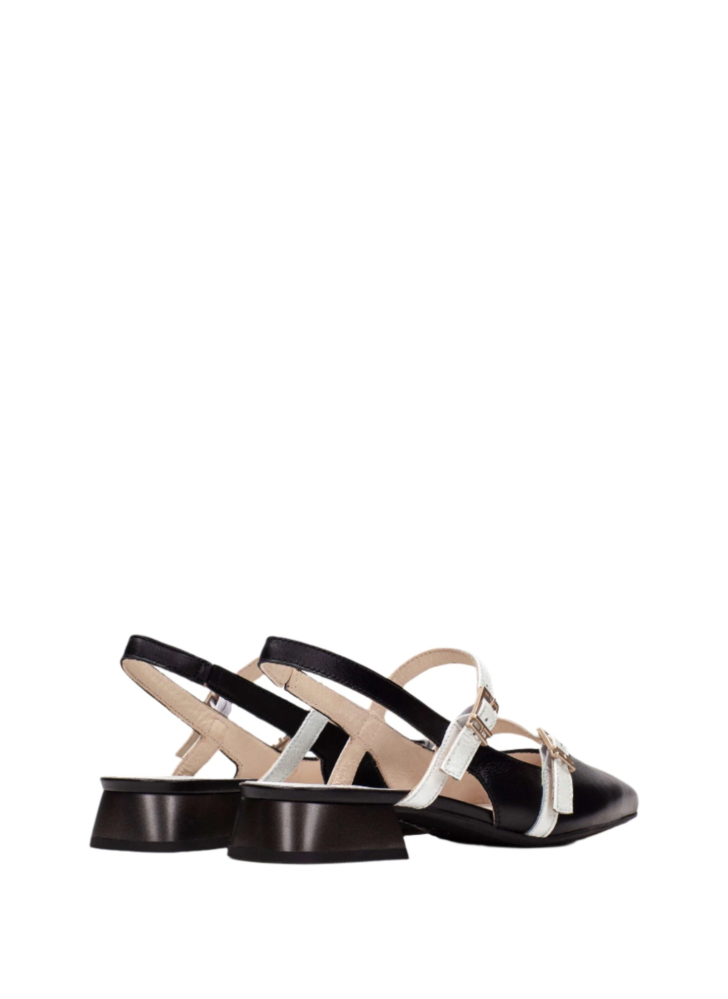 Hispanitas HV253922 Black Slingback Shoes with 2 White Straps