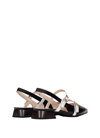Hispanitas HV253922 Black Slingback Shoes with 2 White Straps