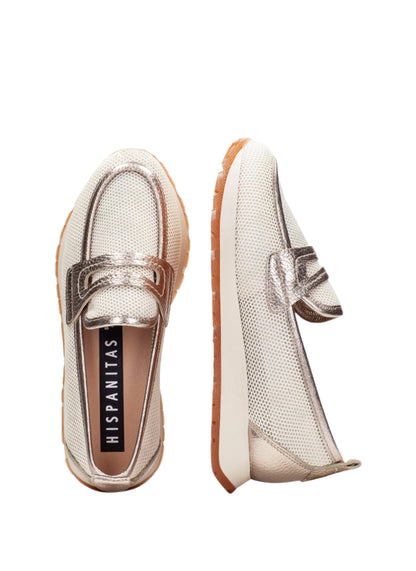 Hispanitas HV254043 Latte Cream & Gold Slip On Shoes