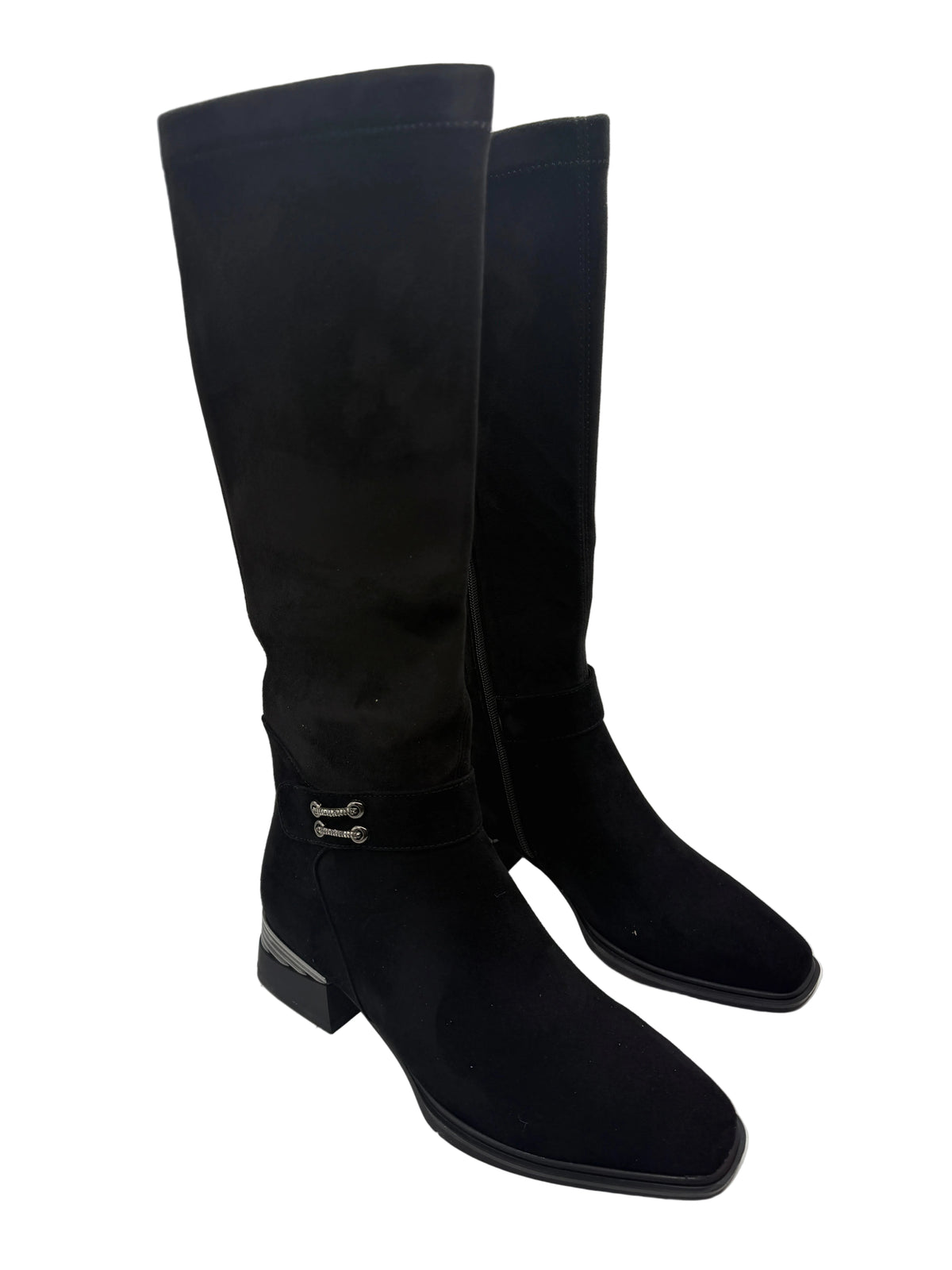 Loretta Vitale C38165 Black Suede Knee Boots
