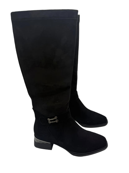 Loretta Vitale C38165 Black Suede Knee Boots