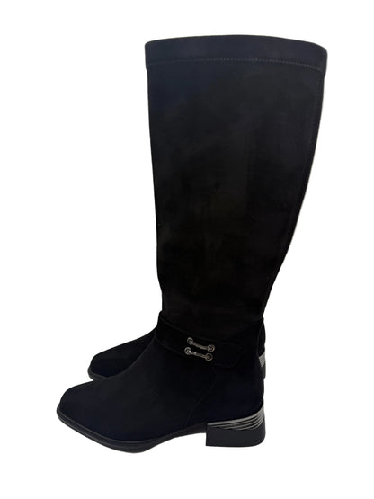 Loretta Vitale C38165 Black Suede Knee Boots