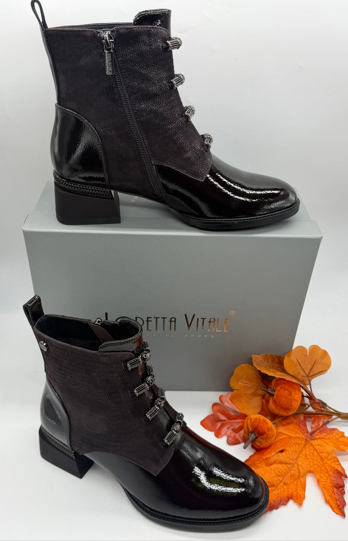 Loretta Vitale C38132 Chocolate Patent Boots