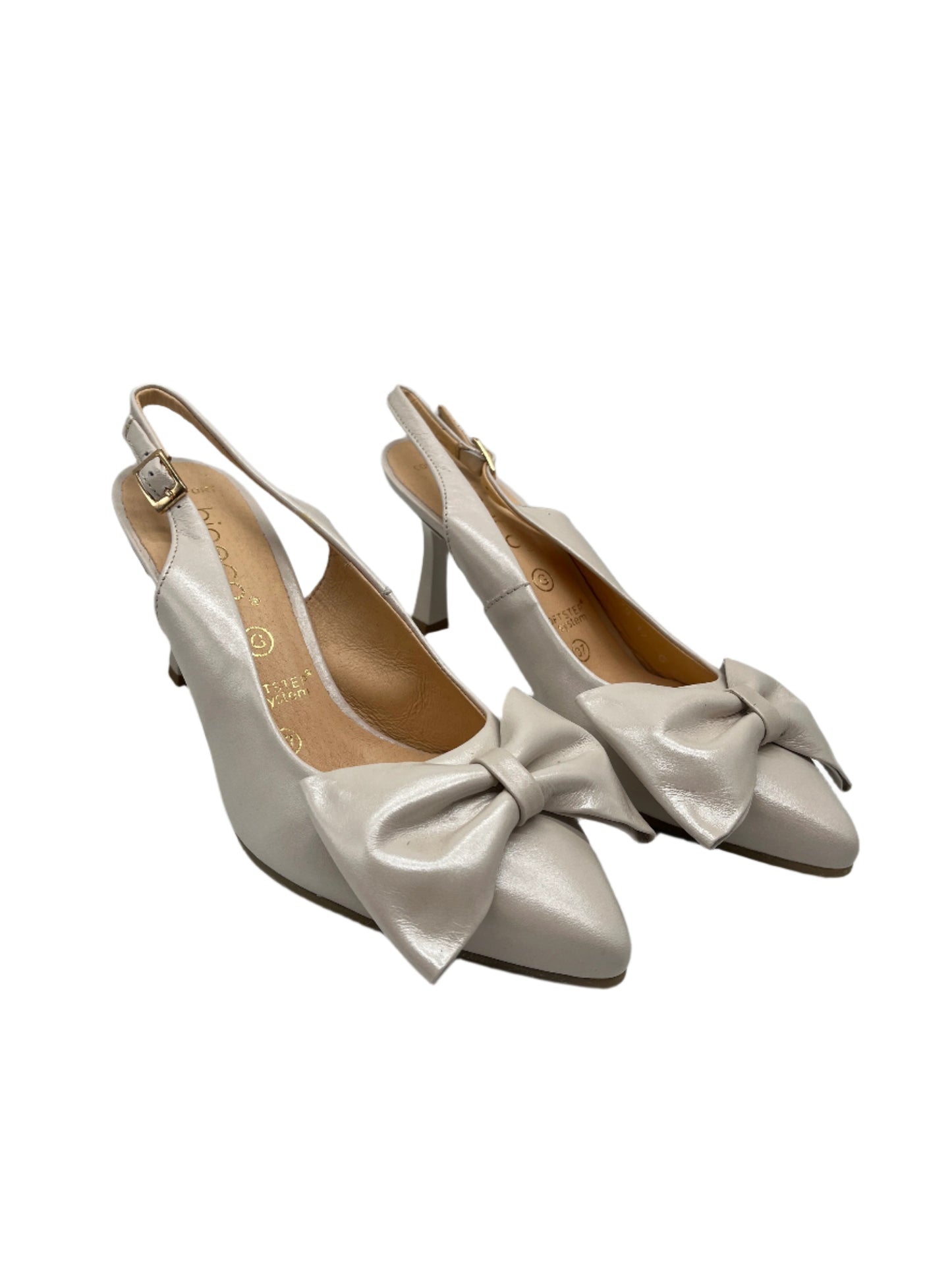 Bioeco by Arka 4214 2380+1315 Pearl Bow Leather Heels