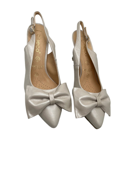Bioeco by Arka 4214 2380+1315 Pearl Bow Leather Heels