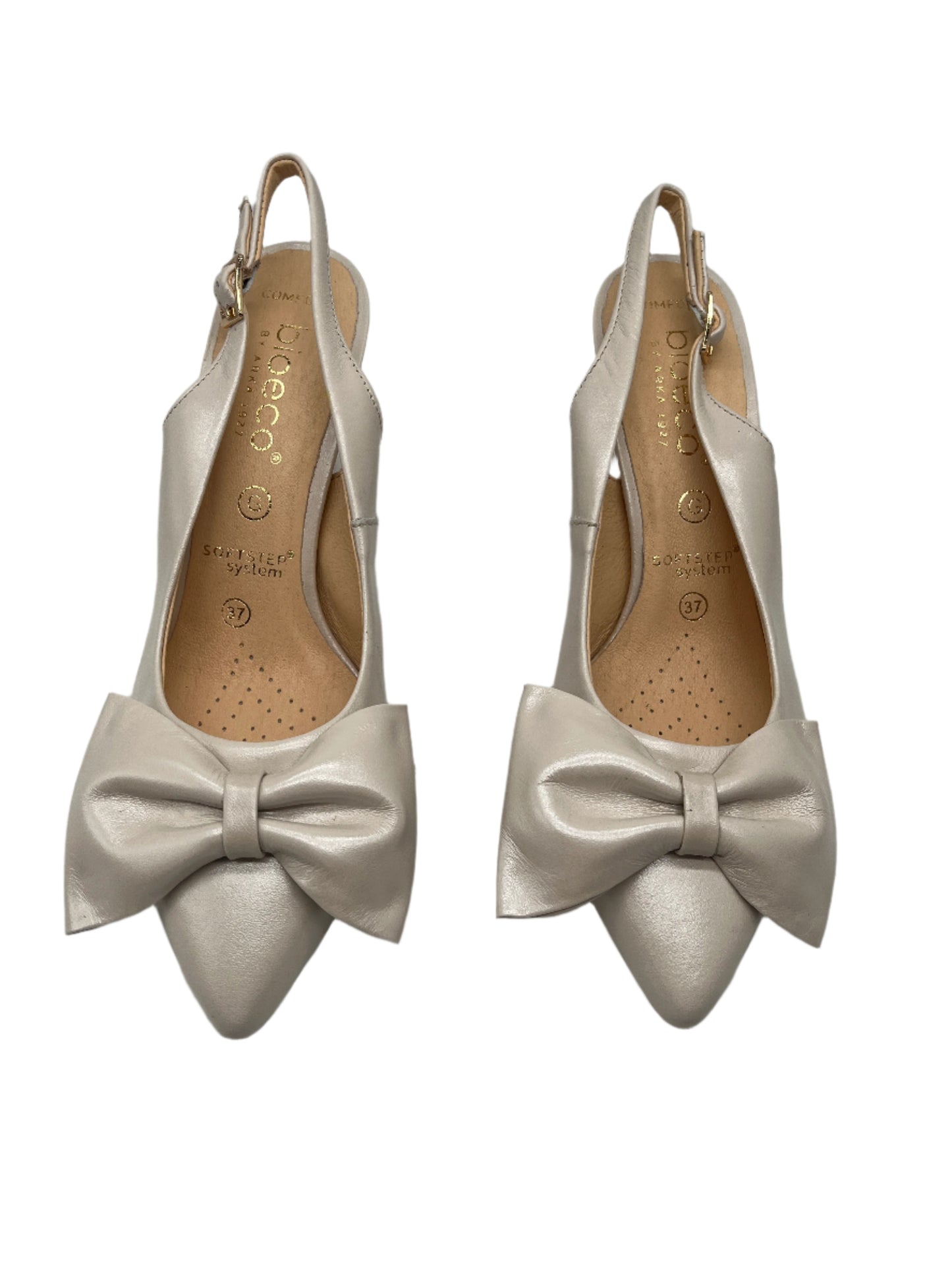 Bioeco by Arka 4214 2380+1315 Pearl Bow Leather Heels