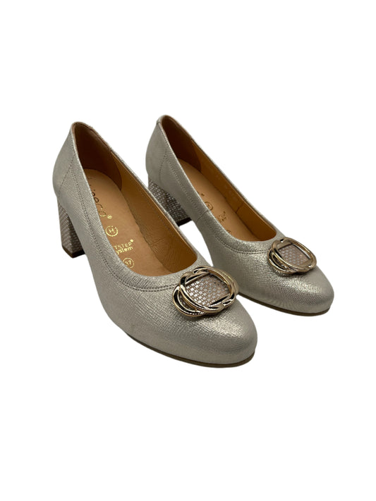 Bioeco by Arka 6736 1097+1733+1315 H Fit Gold Shimmer Block Heels