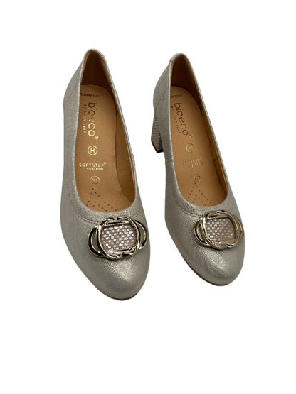Bioeco by Arka 6736 1097+1733+1315 H Fit Gold Shimmer Block Heels