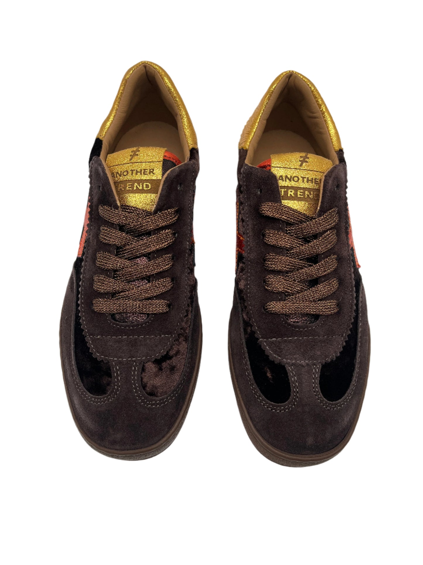 Another Trend A0328103 Ante+Terciopelo Brown, Orange & Gold Trainers