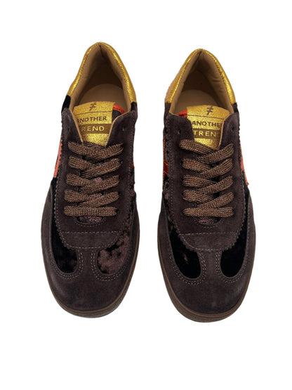 Another Trend A0328103 Ante+Terciopelo Brown, Orange & Gold Trainers
