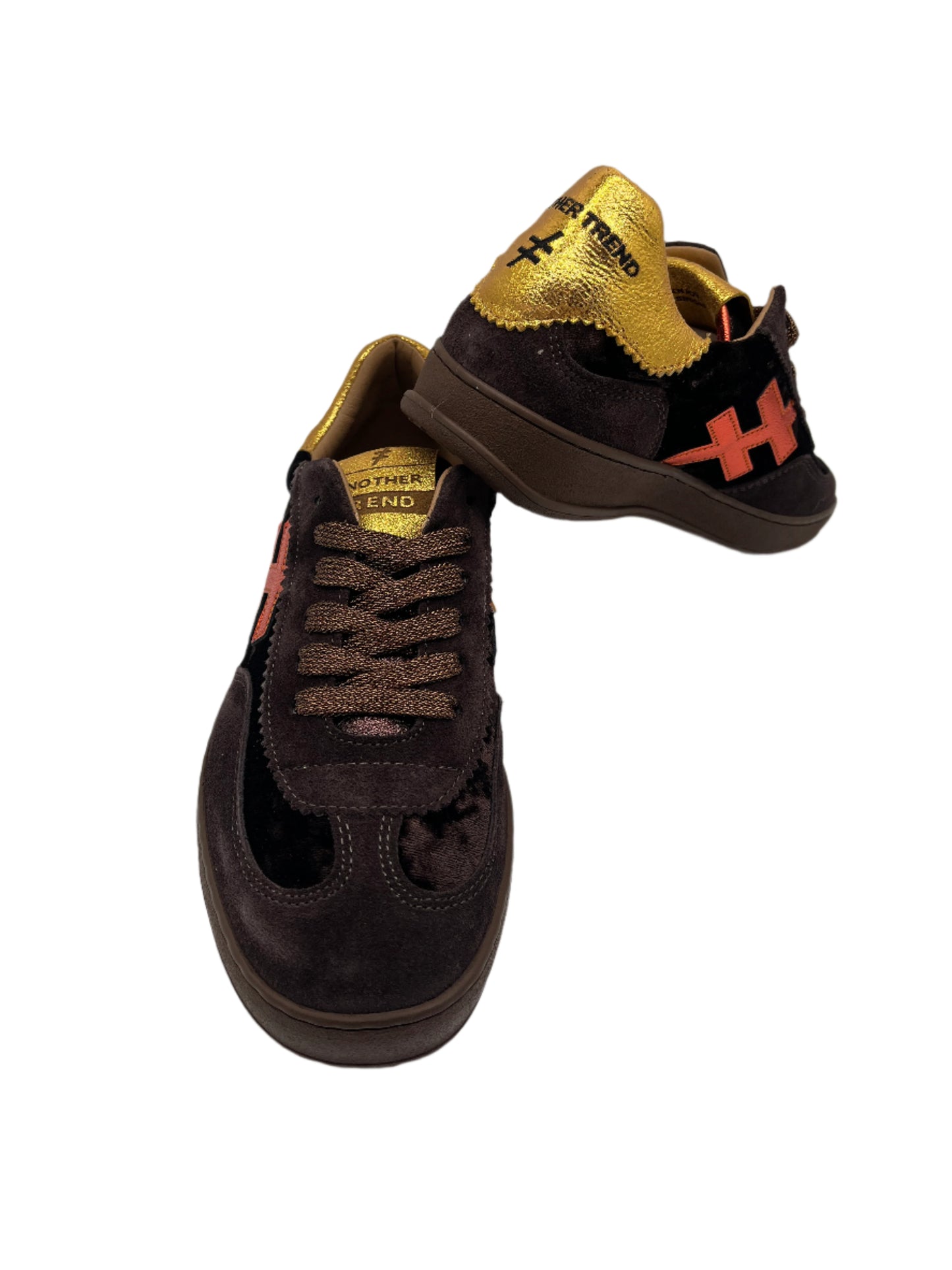 Another Trend A0328103 Ante+Terciopelo Brown, Orange & Gold Trainers