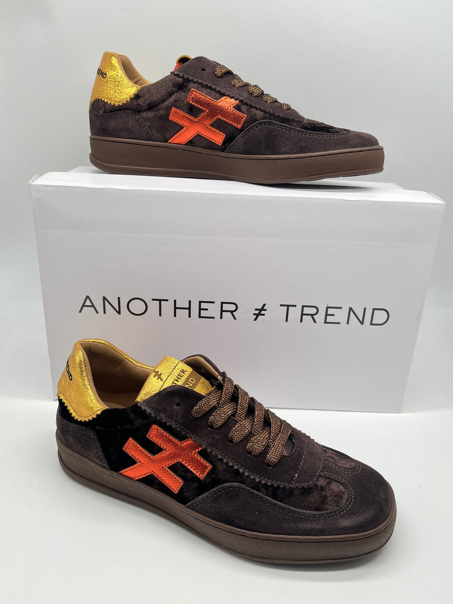 Another Trend A0328103 Ante+Terciopelo Brown, Orange & Gold Trainers