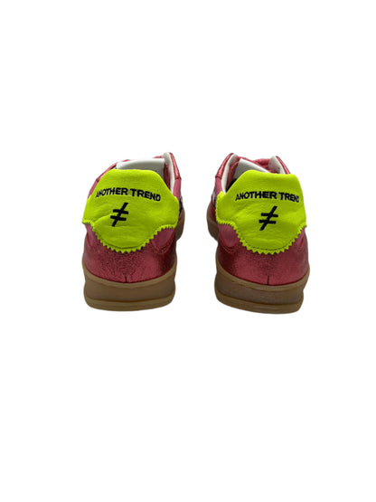Another Trend A03276C6 Carmesi Pink & Pink Sparkle Trainers with Neon Heel