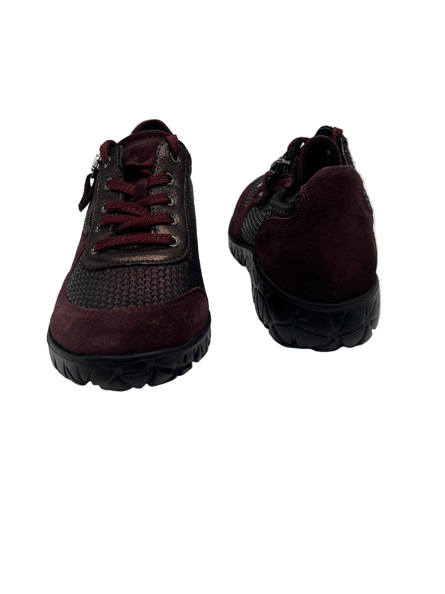 Waldlaufer H89001 304 020 Wine Shimmer Havy Soft Lace & Zip Sneakers