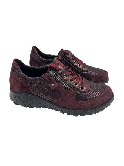 Waldlaufer H89001 304 020 Wine Shimmer Havy Soft Lace & Zip Sneakers