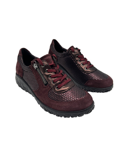 Waldlaufer H89001 304 020 Wine Shimmer Havy Soft Lace & Zip Sneakers