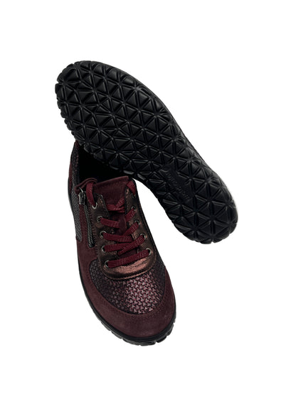 Waldlaufer H89001 304 020 Wine Shimmer Havy Soft Lace & Zip Sneakers