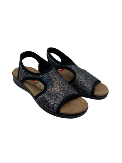 Zuekoos 8023.17 Black Glittery Multi Sparkle Sandals with Slingback Strap