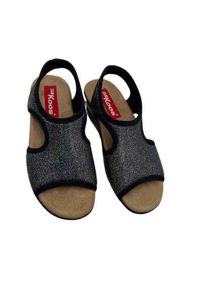 Zuekoos 8023.17 Black Glittery Multi Sparkle Sandals with Slingback Strap