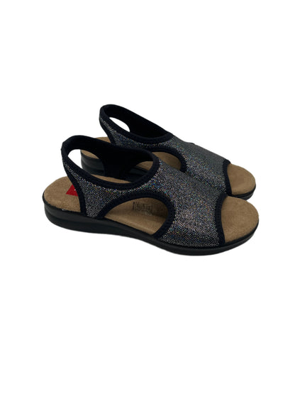 Zuekoos 8023.17 Black Glittery Multi Sparkle Sandals with Slingback Strap