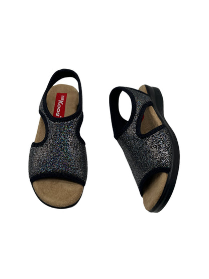 Zuekoos 8023.17 Black Glittery Multi Sparkle Sandals with Slingback Strap