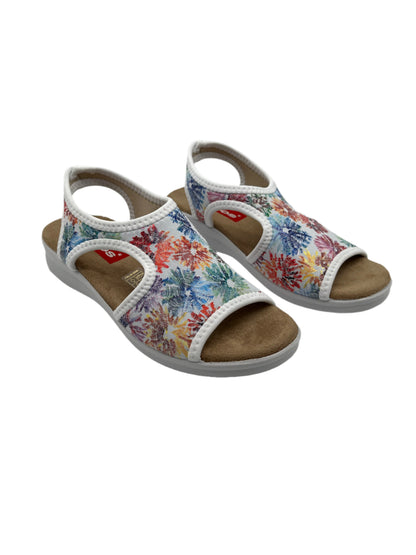 Zuekoos 8030.17 White Floral Stretch Sandals