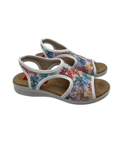 Zuekoos 8030.17 White Floral Stretch Sandals