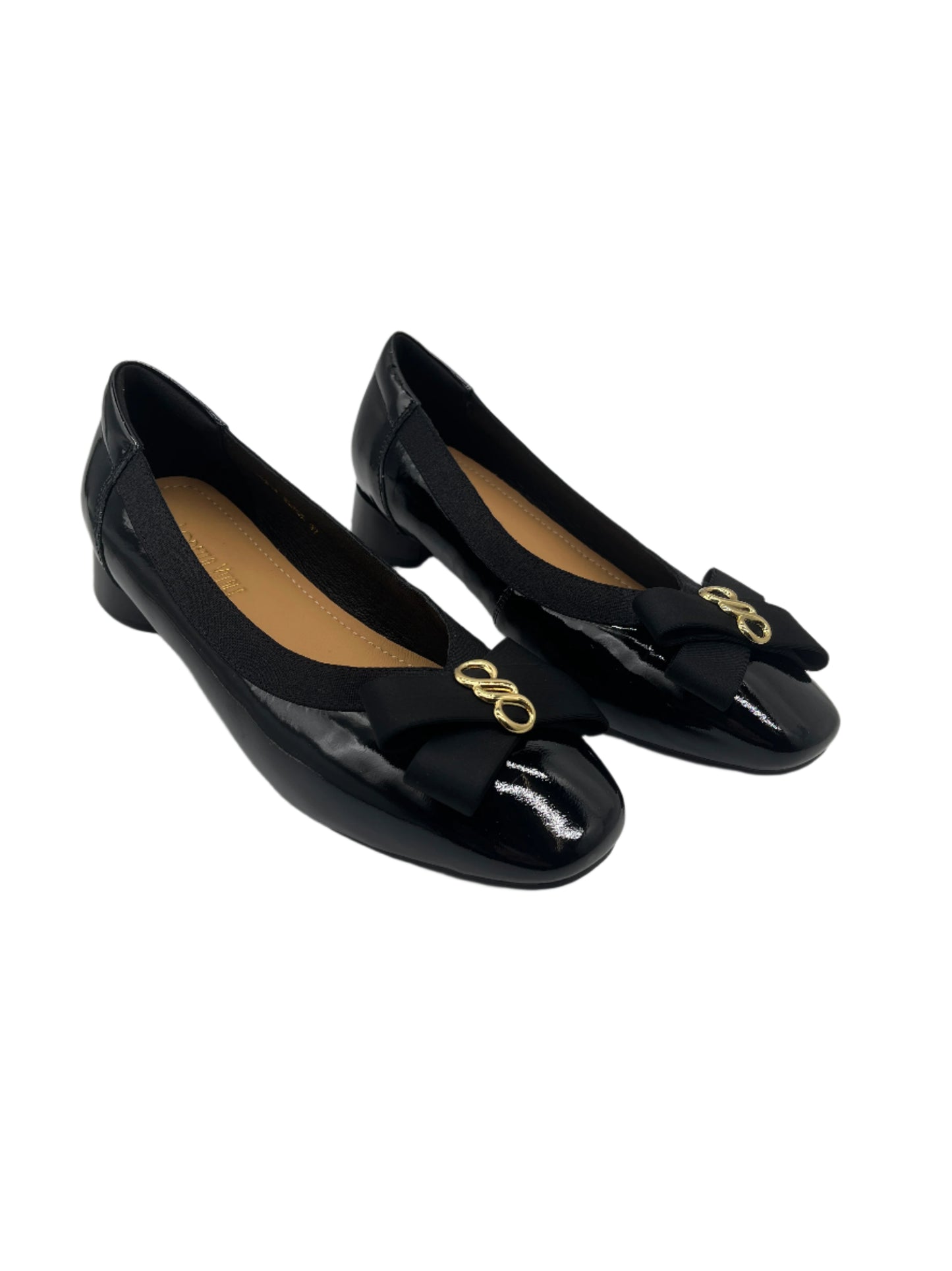 Loretta Vitale W5314 Black Patent & Bow Slip On Shoes