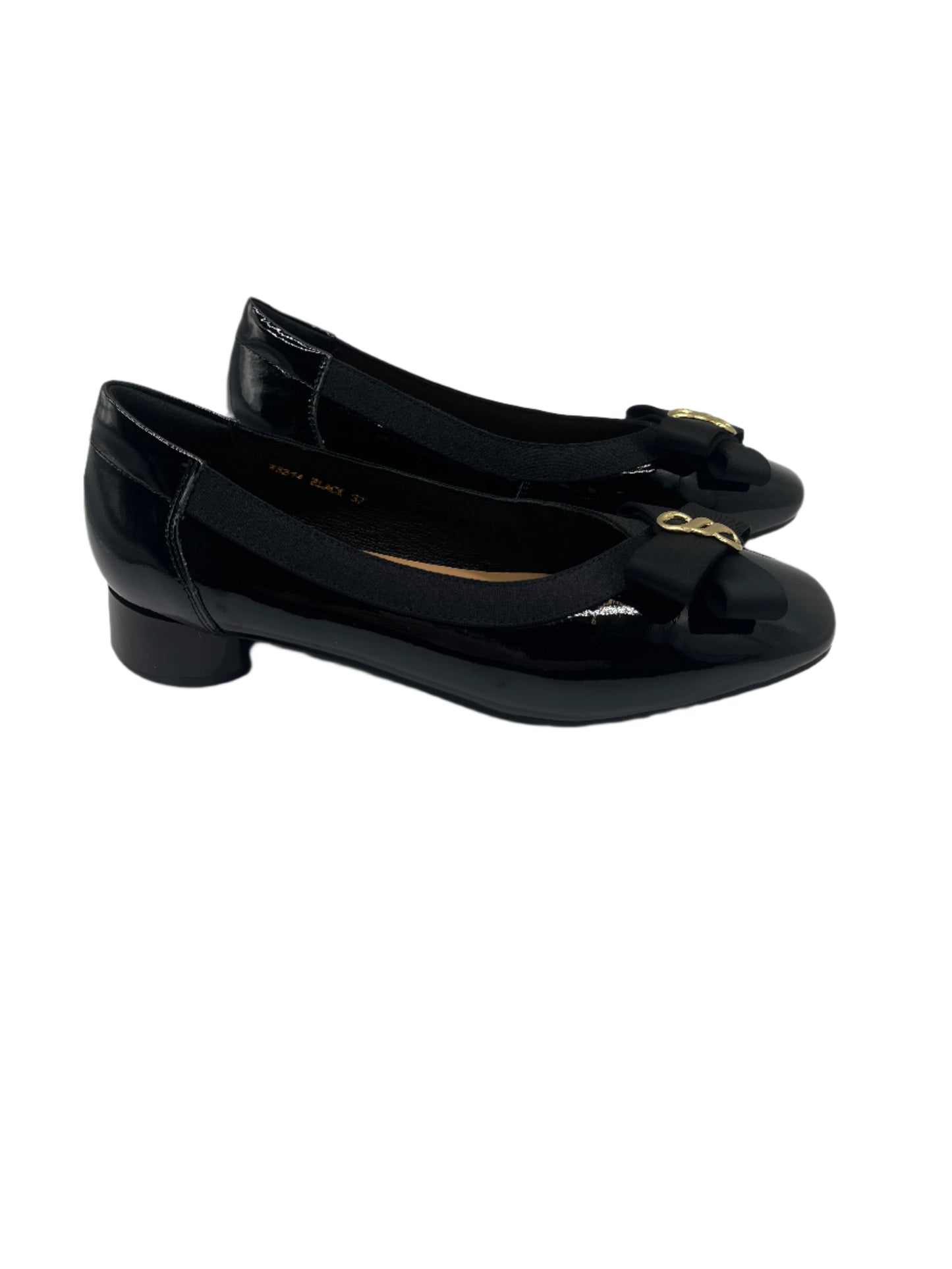 Loretta Vitale W5314 Black Patent & Bow Slip On Shoes