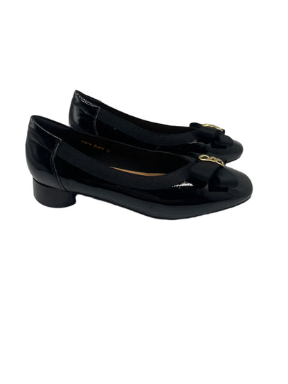 Loretta Vitale W5314 Black Patent & Bow Slip On Shoes