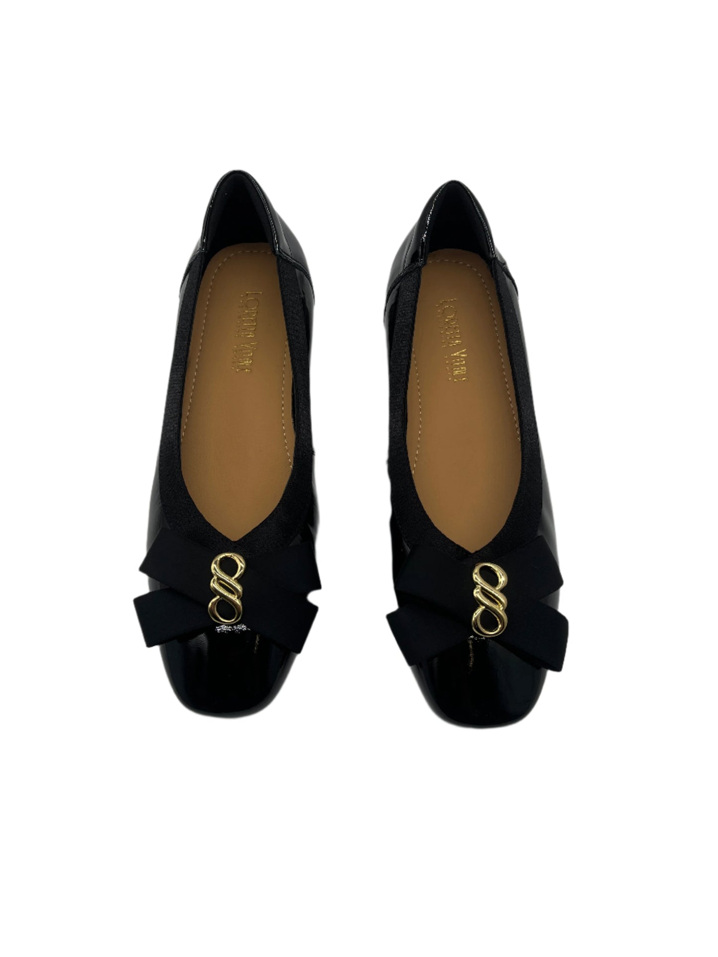Loretta Vitale W5314 Black Patent & Bow Slip On Shoes
