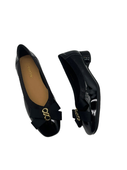 Loretta Vitale W5314 Black Patent & Bow Slip On Shoes