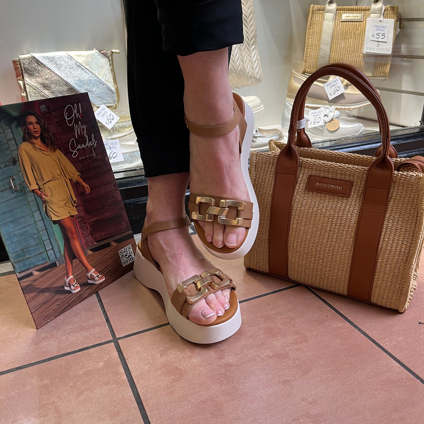 Oh My Sandals 5684 2544 Doya Tan Chain Sandals